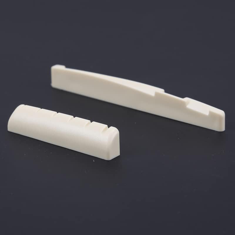 SETHDA Geva 2 Sets 6 Strings Acoustic Guitar Bone Bridge Saddle for Acoustic Guitar Replacement Parts - Image 3